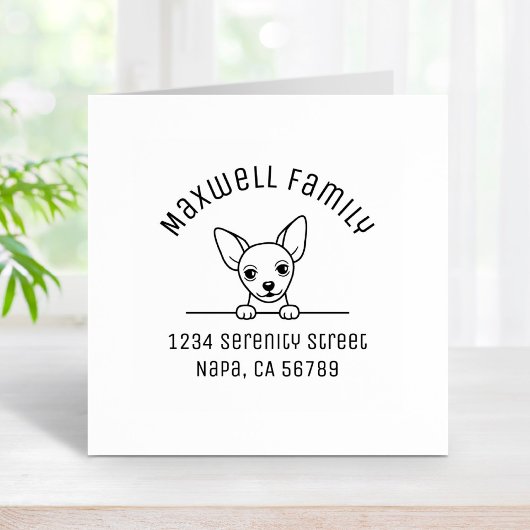 Leuke Chihuahua Hondenboog Familieadres Rubberstempel