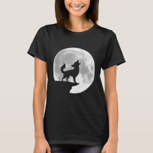 Leuke Chihuahua Huilende Volle Maan Halloween T-shirt