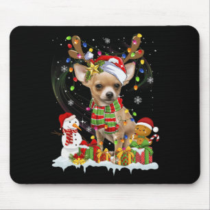 Leuke Chihuahua Kerst Lelijke Hond Santa Hoed Ligh Muismat