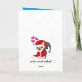 Leuke Chihuahua Santa Feestdagen Kaart (Achterkant)