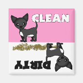 Leuke Chihuahua Schoon/Vuile Vaatwasser Magneet (Voorkant)