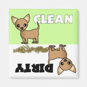 Leuke Chihuahua Schoon/Vuile Vaatwasser Magneet