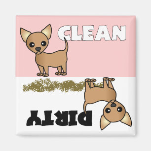 Leuke Chihuahua Schoon/Vuile Vaatwasser Magneet