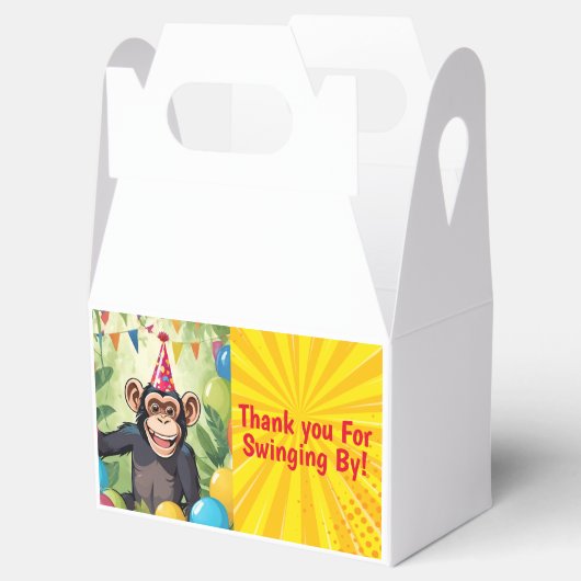 Leuke Chimpanzee Kind Wild Oerwoud Monkey Verjaard Bedankdoosjes (Geopend)