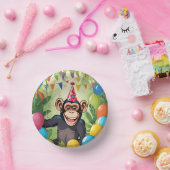 Leuke Chimpanzee Kind Wild Oerwoud Monkey Verjaard Papieren Kommen (Feest)
