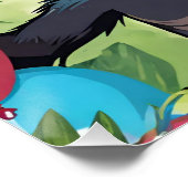 Leuke Chimpanzee Kind Wild Oerwoud Monkey Verjaard Perfect Poster (Hoek)