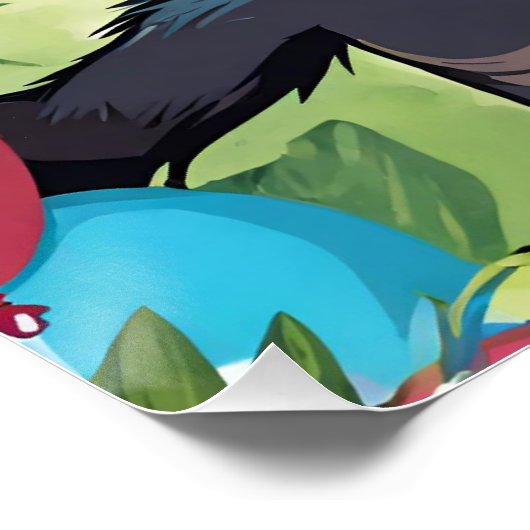 Leuke Chimpanzee Kind Wild Oerwoud Monkey Verjaard Perfect Poster (Hoek)