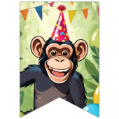 Leuke Chimpanzee Kind Wild Oerwoud Monkey Verjaard Vlaggetjes (Eerste vlag)