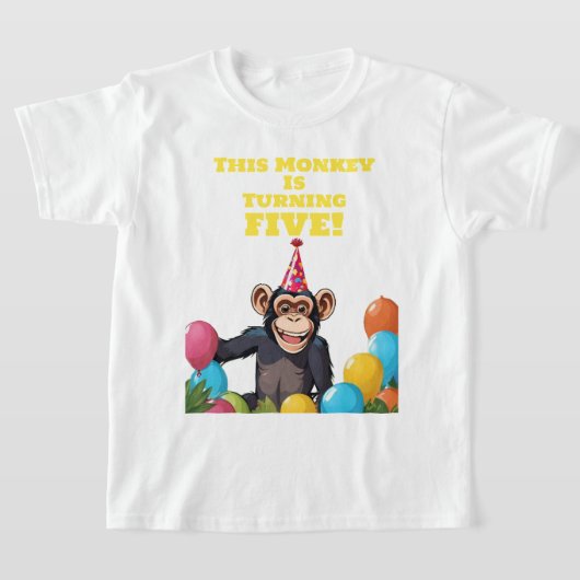 Leuke Chimpanzee Kind Wild Oerwoud Verjaardag T-shirt (Laagn)