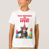 Leuke Chimpanzee Kind Wild Oerwoud Verjaardag T-shirt (Voorkant)