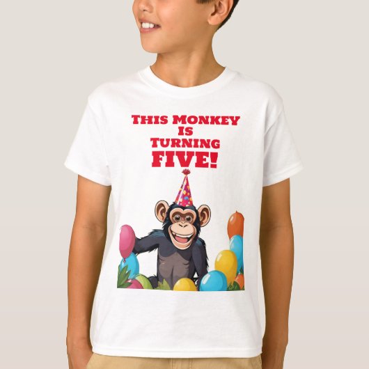 Leuke Chimpanzee Kind Wild Oerwoud Verjaardag T-shirt (Voorkant)