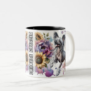 Leuke Chinese kuifhond Tweekleurige Koffiemok