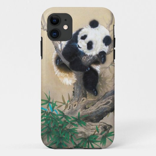 Leuke Chinese schattige zoete pluizige pandabeer b Case-Mate iPhone Case (Achterkant)