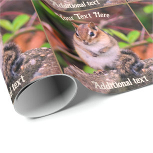 Leuke Chipmunk Dierlijke Natuur Gepersonaliseerd Cadeaupapier