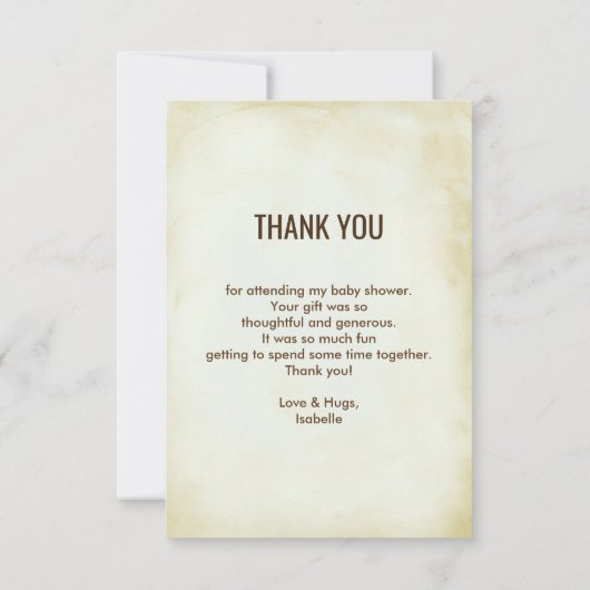 Leuke Chipmunk en Pumpkin Baby shower Bedankt (Achterkant)