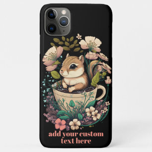 Leuke Chipmunk in Cup Wildflower Cottagecore Custo Case-Mate iPhone Case