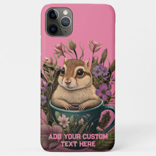 Leuke Chipmunk in Cup Wildflower Cottagecore Custo Case-Mate iPhone Case