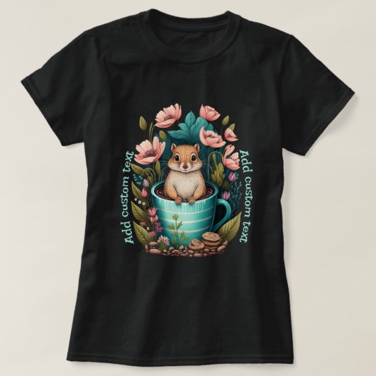 Leuke Chipmunk in een kopje wildbloem, Chipmunk Lo T-shirt (Design voorkant)