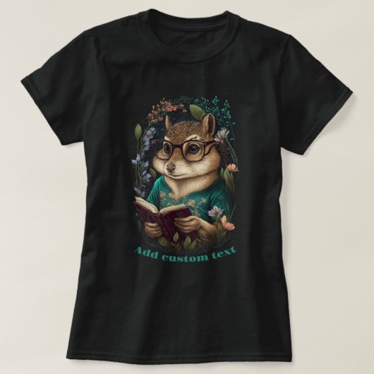 Leuke Chipmunk Lees boek wildflower, Chipmunk lief T-shirt (Design voorkant)