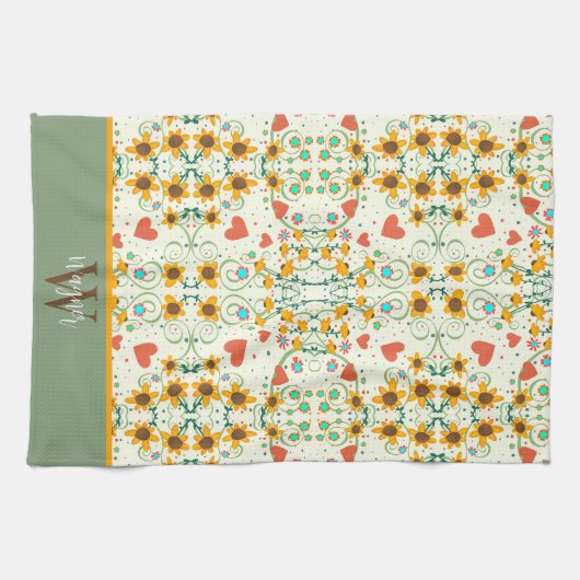 Leuke chique bloemenstijlvolle Daisy aangepaste mo Theedoek (Horizontaal)