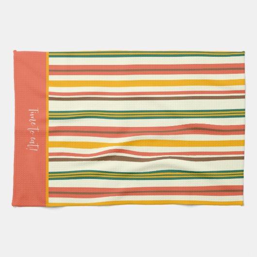 Leuke chique bloemenstijlvolle streep aangepaste o theedoek (Horizontaal)