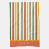 Leuke chique bloemenstijlvolle streep aangepaste o theedoek (Verticaal)