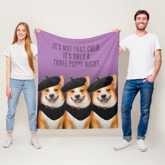 Leuke chique Corgi Honden Dragen Baretten & Bandan Fleece Deken (In situ)