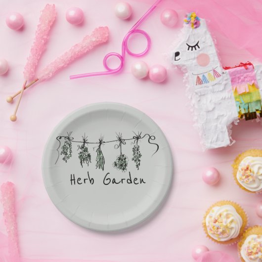 Leuke chique tuin kruiden papieren bordje (Feest)
