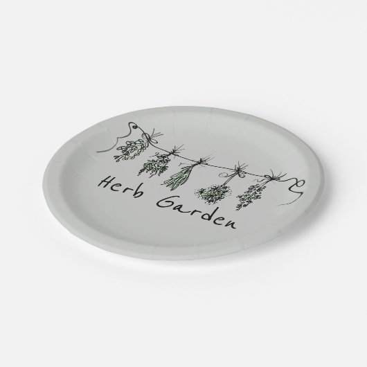 Leuke chique tuin kruiden papieren bordje (Gekanteld)
