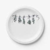 Leuke chique tuin kruiden papieren bordje (Voorkant)