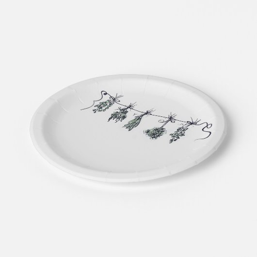 Leuke chique tuin kruiden papieren bordje (Gekanteld)