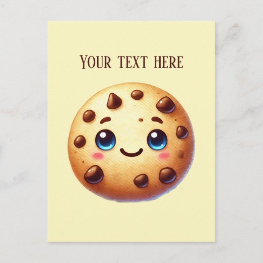 Leuke chocolade chip voeg bericht toe briefkaart (Voorkant)