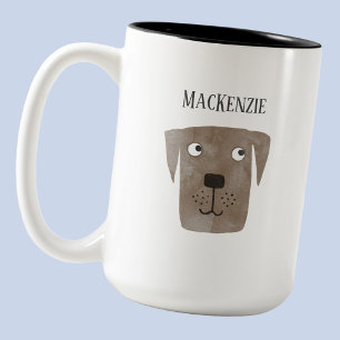 Leuke chocolade Labrado Retriever hond gepersonali Tweekleurige Koffiemok