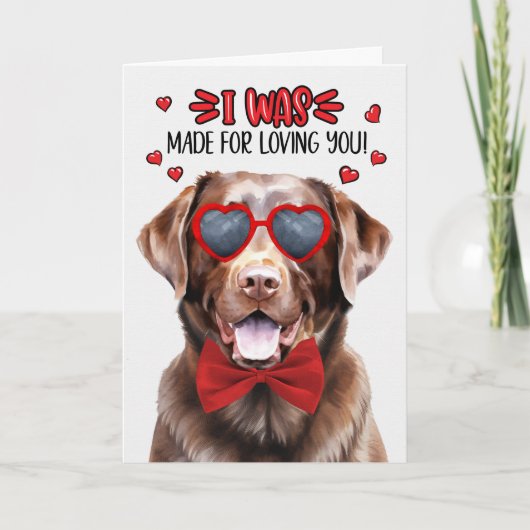 Leuke Chocolade Labrador Dog Loving You Valentijn Feestdagen Kaart (Voorkant)