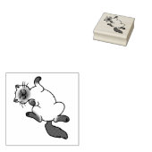 Leuke chocolade punt Siamese kat Rubberstempel (Gestempeld)