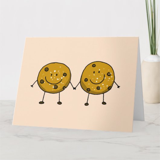 Leuke Chocolate Chip Cookie Vrienden Kaart (Voorkant)