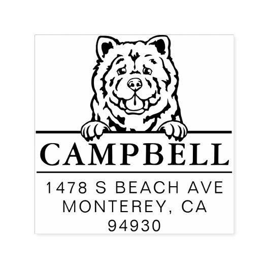 Leuke Chow Chow Custom Hond Adres Stempel (Design)