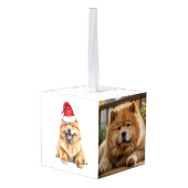 Leuke Chow Chow Santa Dog Twee Foto Kerstmis Decoratie (Achter hoekig)