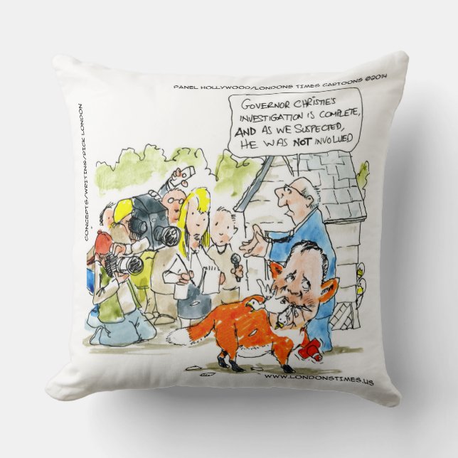 Leuke Chris Christie Als Een Vos Katoenen Worp Kus Kussen (Voorkant)