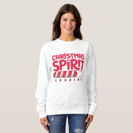 Leuke Christmas Spirit Loading White Sweatshirt (Voorkant volledig)
