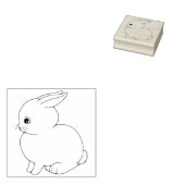 Leuke Chubby Baby Konijnenkonijn Rubber Stamp Rubberstempel (Gestempeld)