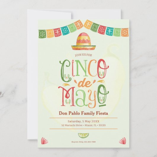 Leuke Cinco de Mayo Fiesta Feestje Kaart (Voorkant)
