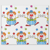 Leuke circus clown jongleren ballen cadeaupapier (Vlak)
