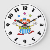 Leuke circus clown jongleren ballen grote klok (Voorkant)