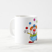 Leuke circus clown jongleren ballen koffiemok (Voorkant links)