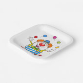 Leuke circus clown jongleren ballen papieren bordje (Gebogen)