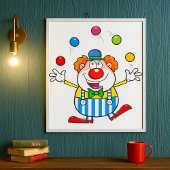 Leuke circus clown jongleren ballen poster