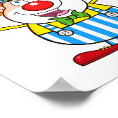 Leuke circus clown jongleren ballen poster (Hoek)