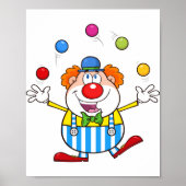 Leuke circus clown jongleren ballen poster (Voorkant)