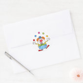 Leuke circus clown jongleren ballen ronde sticker (Envelop)